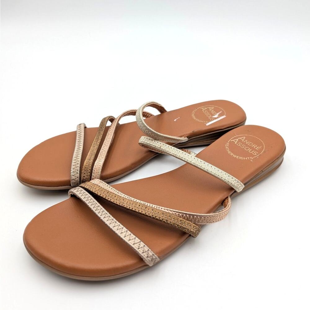 André Assous Nolan Strappy Sandal Women's Metallic Multi Size US8.5-9